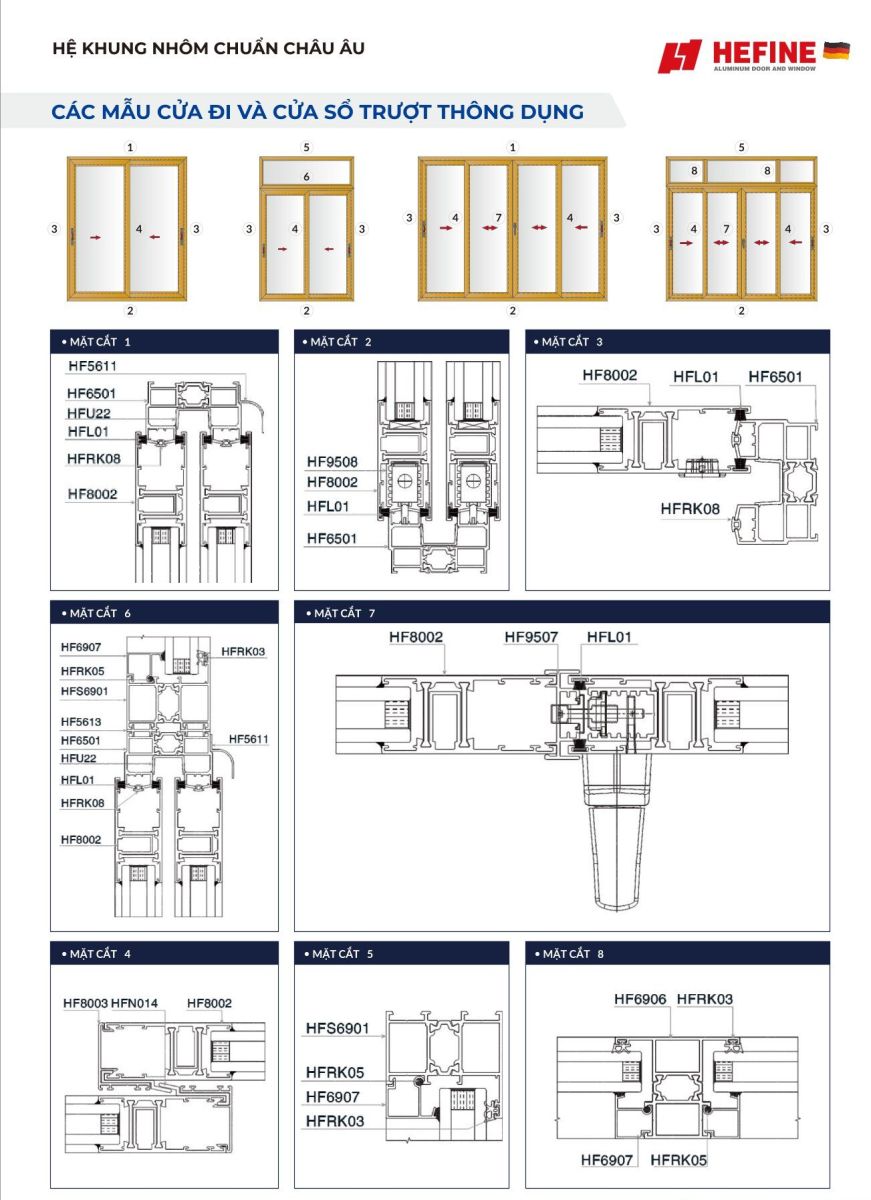 HF 65 - CỬA ĐI & CỬA SỔ TRƯỢT